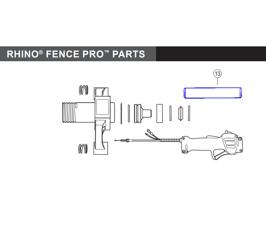 Rhino Tool 300221 - GPD30/40/45/45XA 8-1/2" EPDM Side Handle Grip