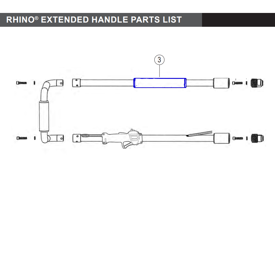 Rhino Tool 300221 - GPD30/40/45/45XA 8-1/2" EPDM Side Handle Grip