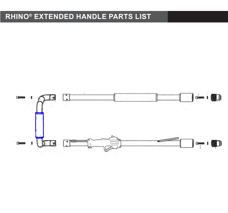 Rhino Tool 300222 - 5" EDPM Lower Handle Foam Grip (All Gas Models_