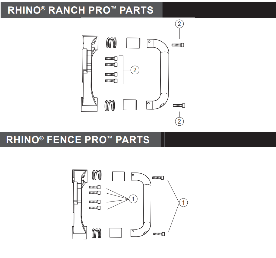 Rhino Tool 300715-4 - GPD30/40/45/45XA Pro-Series Handle Bolts (Qty 4)