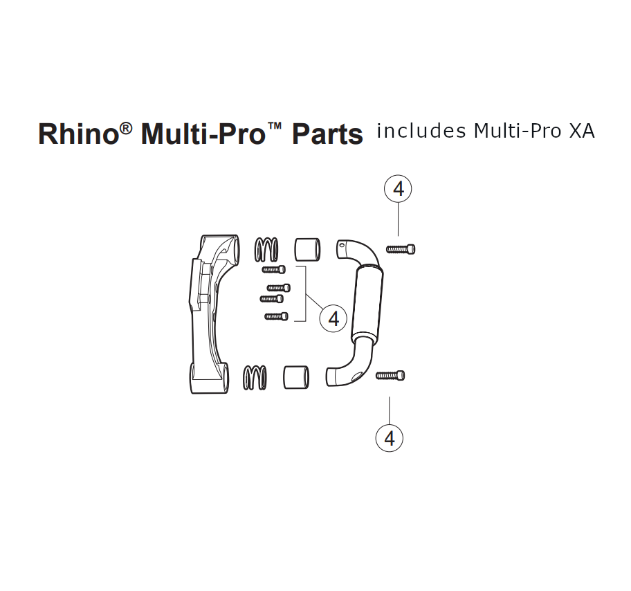 Rhino Tool 300715-4 - GPD30/40/45/45XA Pro-Series Handle Bolts (Qty 4)