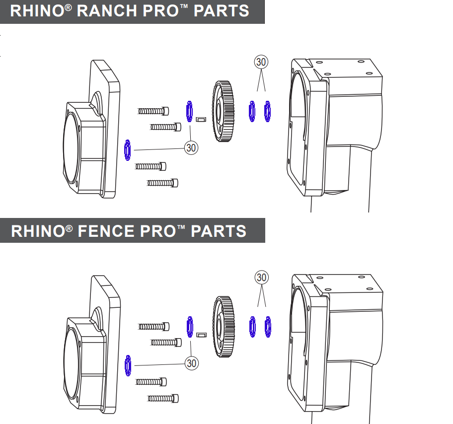 Rhino Tool 300782-4 - GPD30/40/45/45XA Retaining Ring Crankshaft/Clutch Drum w/Pinion Gear(qty 4)