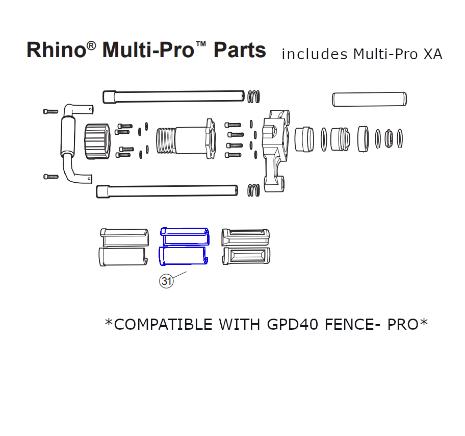 Rhino Tool 300895 - GPD40/45/45XA Chuck-Lok™ System 1-3/4" Adapter (Green)