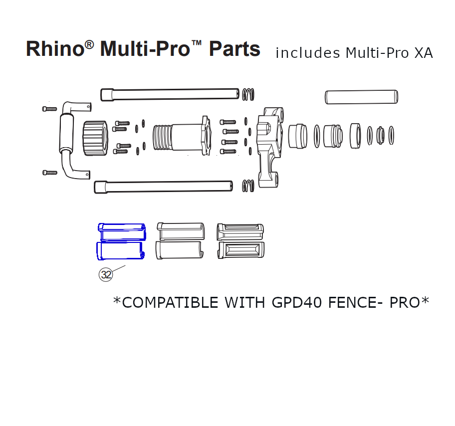 Rhino Tool 300902 - GPD40/45/45XA Chuck-Lok™ 2” Adapter (Black)