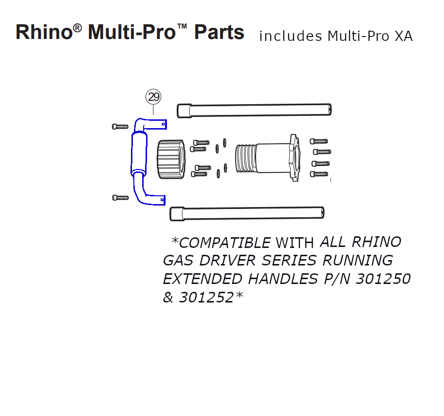 Rhino Tool 301233 - Multi-Pro GPD45 / Multi-Pro XA GPD45XA CIS Lower Handle Assembly