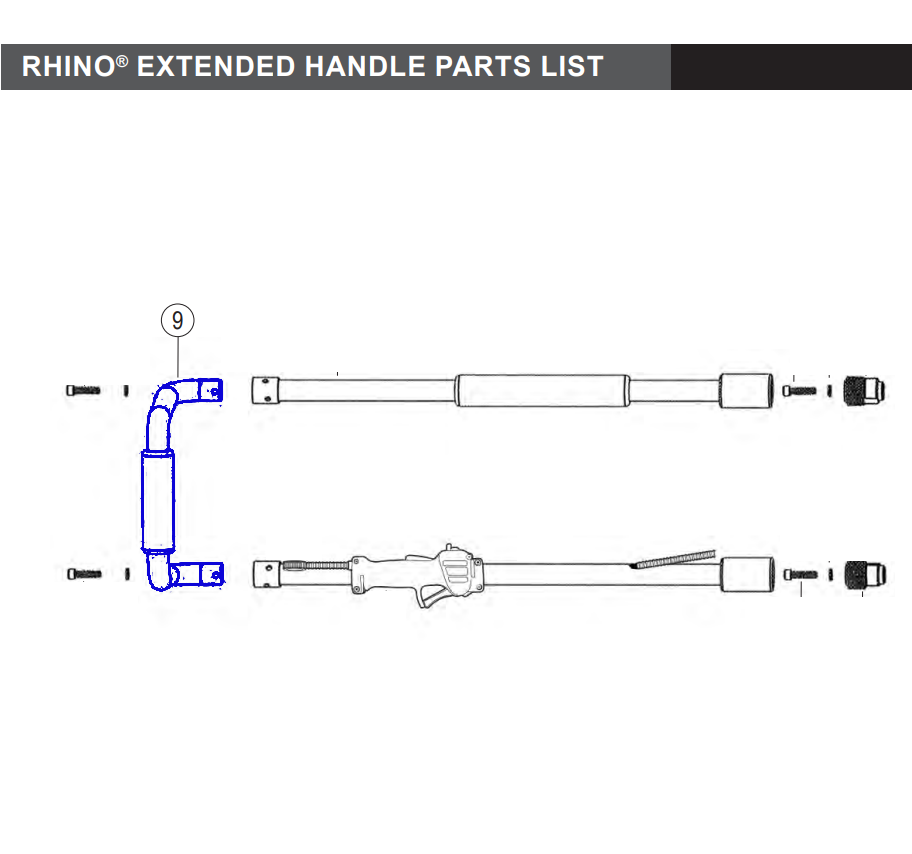 Rhino Tool 301233 - Multi-Pro GPD45 / Multi-Pro XA GPD45XA CIS Lower Handle Assembly