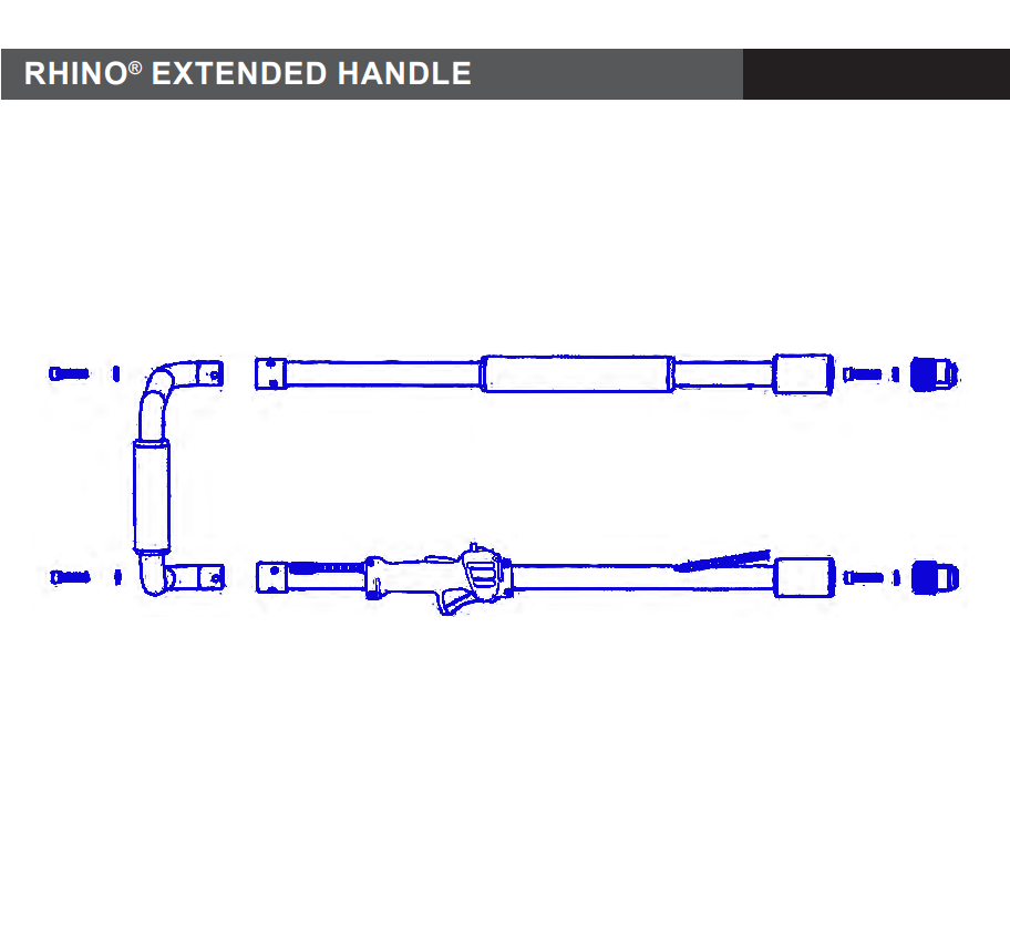Rhino Tool 301252 - GPD40/45/45XA Extended Handle Kit - 4' 6" long - Ranch Pro GPD40 Fence Pro