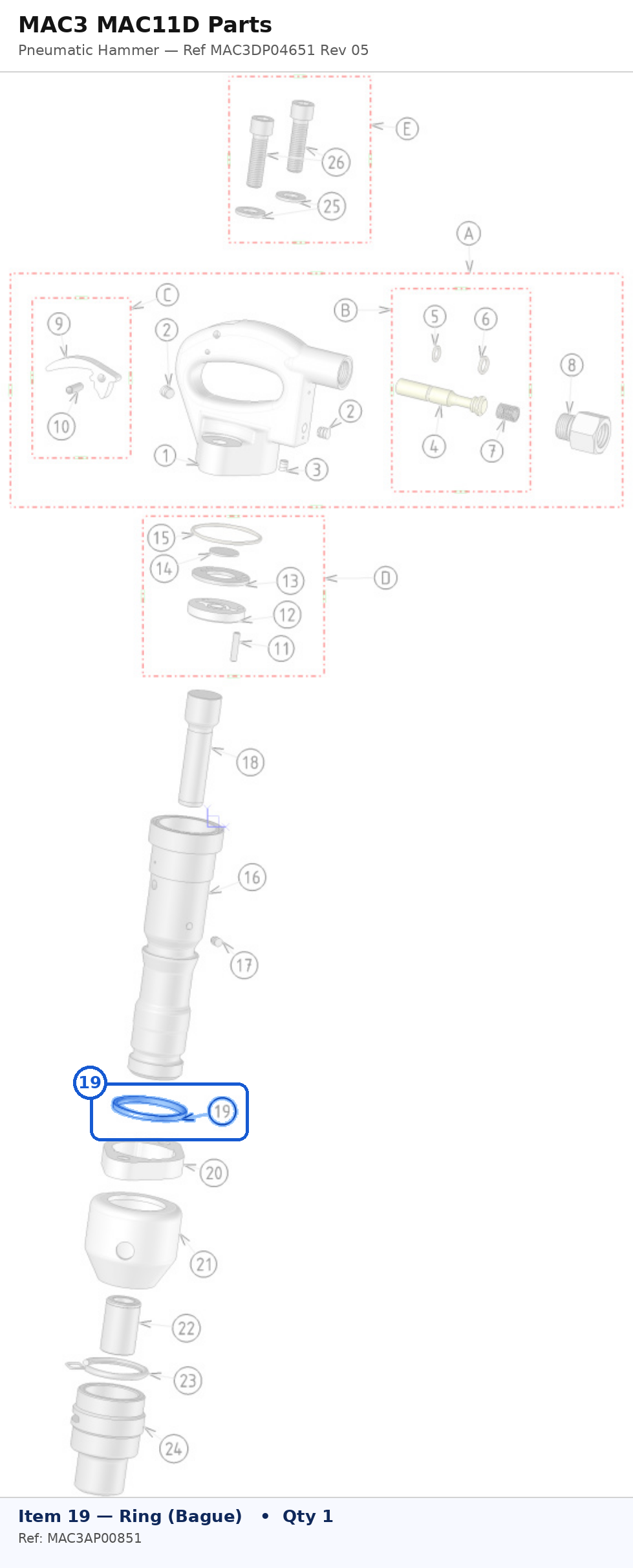 MAC11D replacement Plug - MAC3AP00851
